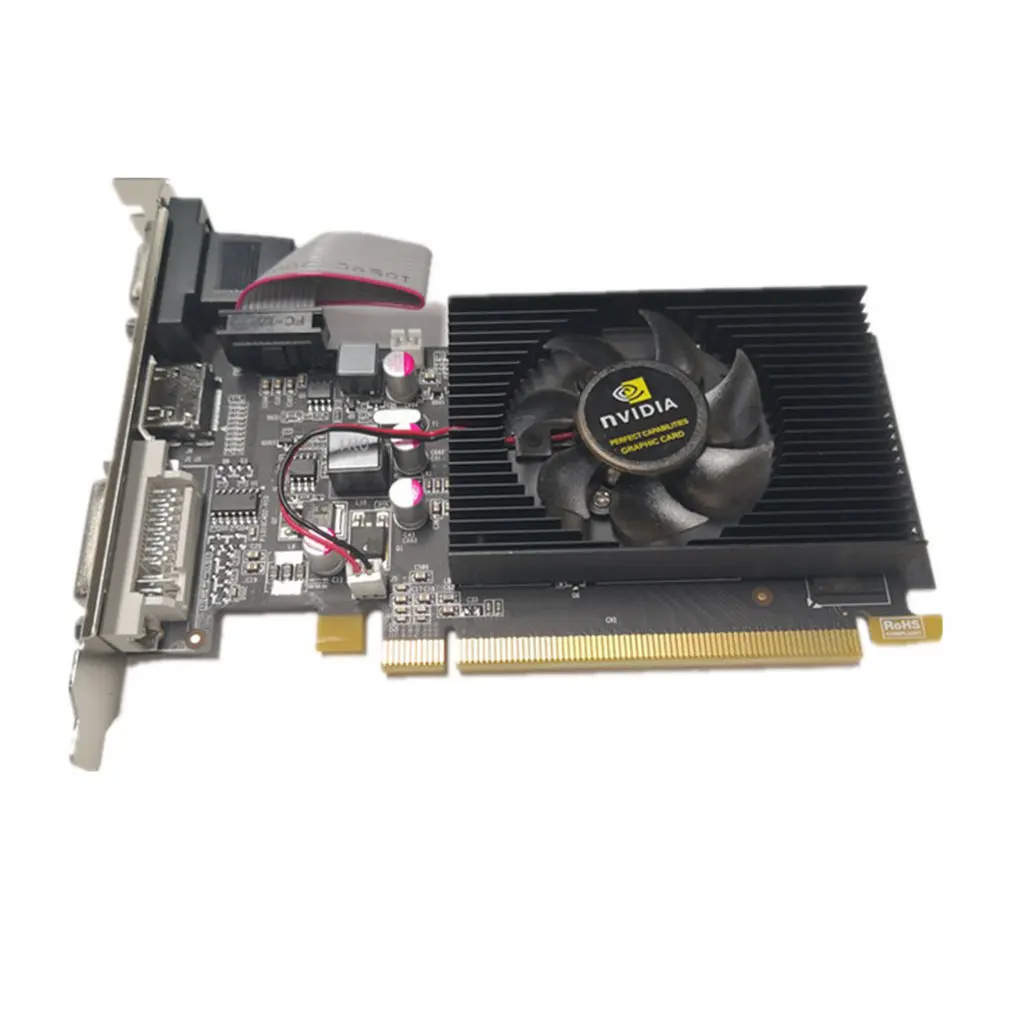 

1G яркая видеокарта GT610, графическая карта 1G DDR2 PCI-E, полувысокий нож, универсальный размер карты