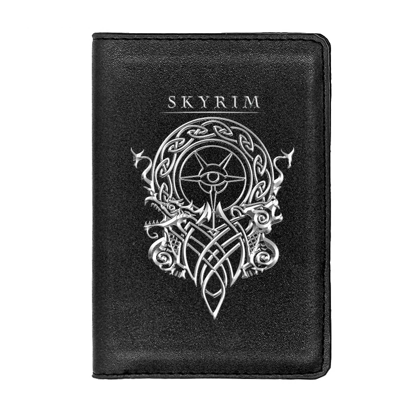 

Новое поступление 2022, Обложка для паспорта на тему Skyrim, кожаная мужская и женская тонкая Обложка для удостоверения личности, Карманный Коше...