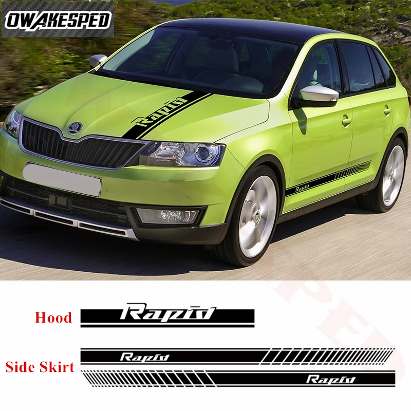 

1 комплект автомобилей всего тела Стикеры в наличии для Skoda Rapid обе стороны корпусные автомобильные двери декор виниловая наклейка автомоби...