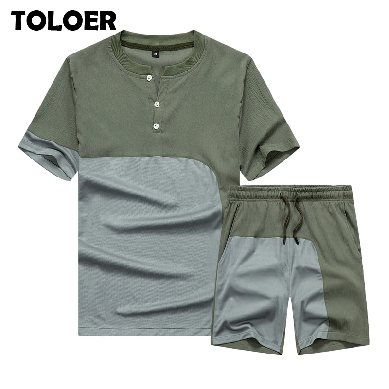 Модный мужской летний костюм лидер продаж футболка и шорты комплект из двух