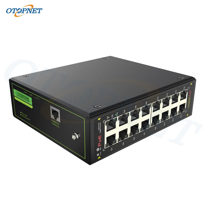 Managed Full Gigabit Industrial IEEE 802.3af/at 16 Port POE Switch  with 16 * POE ports enlarge