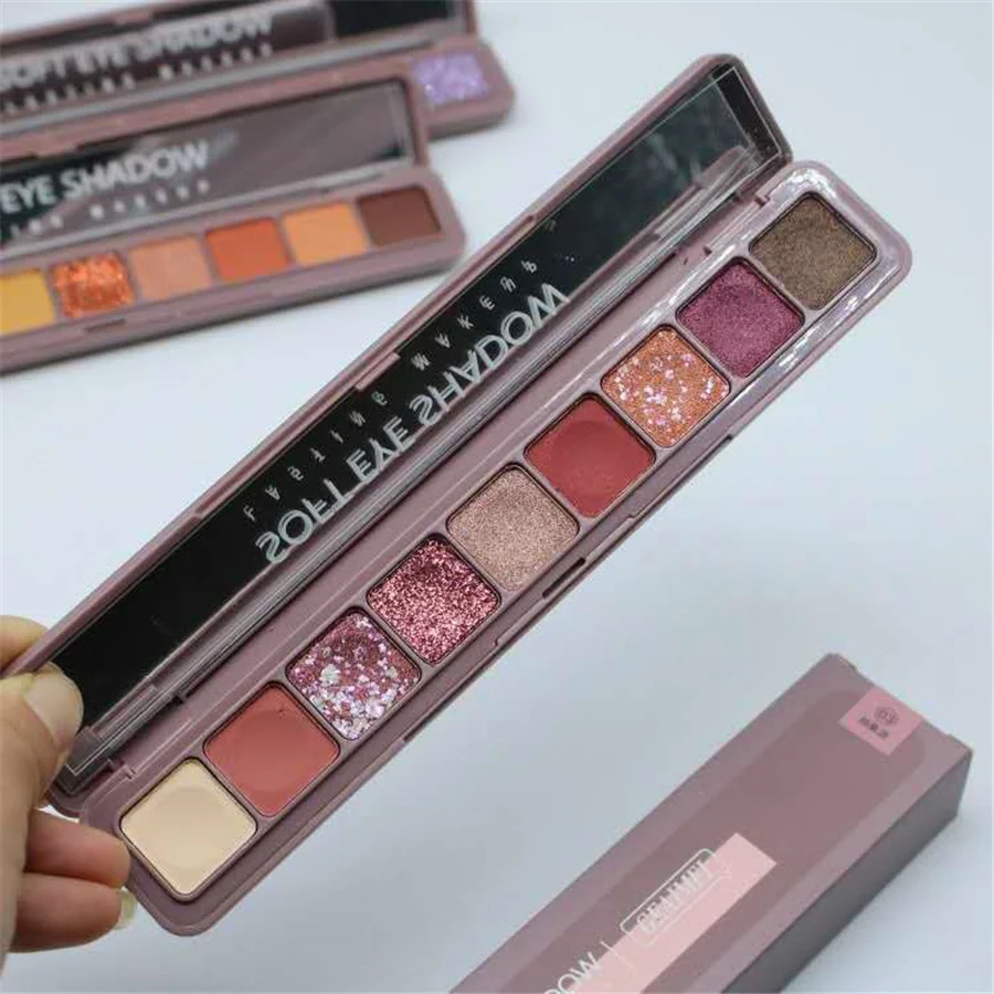 

Модные 9 Цвет Косметические палитры для теней Голая пигмент Водонепроницаемый мягкие обнаженные блестящие матовые тени профессиональный м...