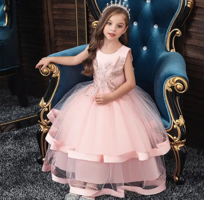 От 3 до 12 лет детское платье принцессы для девочек Тюлевое платье-пачка вечеринки