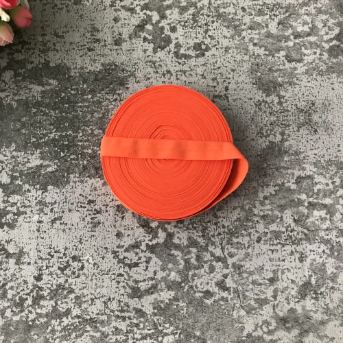 orange 3/4 ''(20 мм) матовая цветная косая лента эластичная лента тесьма отделка Кружева сплошной головной убор ручной работы DIY украшения ремесла - Цвет: orange