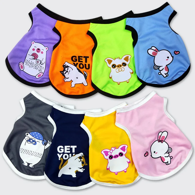 

2021 new dog clothes for small dogs Clothing cats chihuahua supplies products french bulldog pets acessorios Cartoon print vest