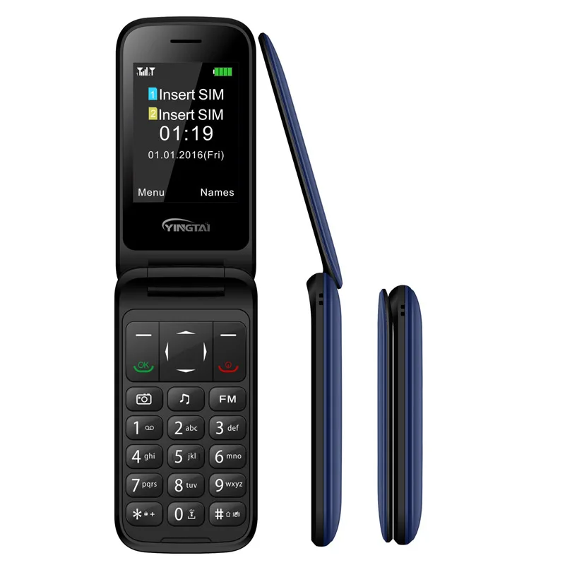 Verkaufen YINGTAI T31 3G WCDMA GPRS MMS Big Push Taste Einzelne SIM Flip Handy Für Ältere 2,4 Zoll Taschenlampe SOS Senior Handy FM