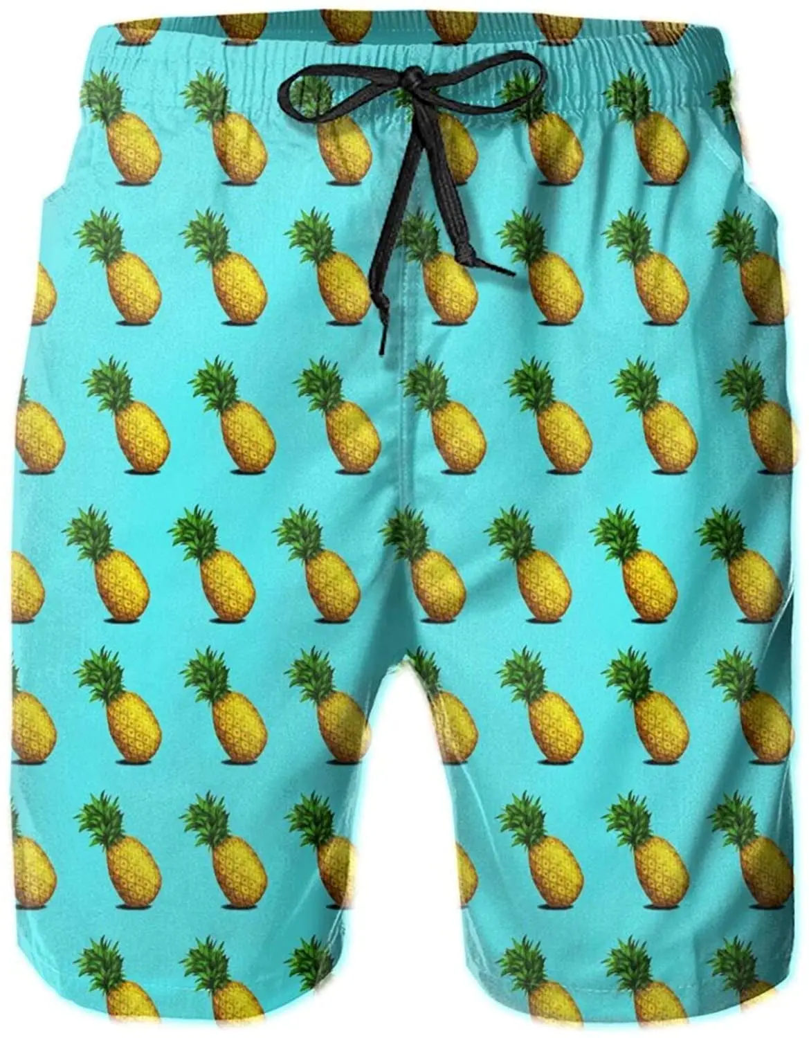 

Мужские плавки с ананасами, синие шорты для плавания, одежда для плавания, новинка, летние пляжные шорты для бега с сетчатой подкладкой