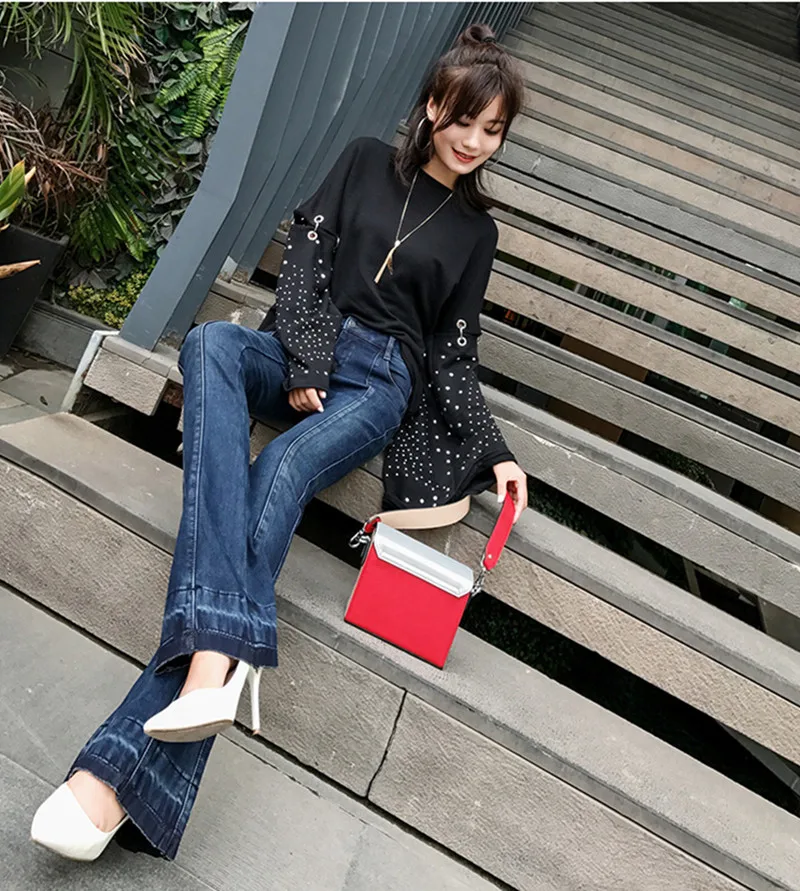 Женские джинсы с высокой талией 2021 осень зима толстые вельветовые Теплые штаны