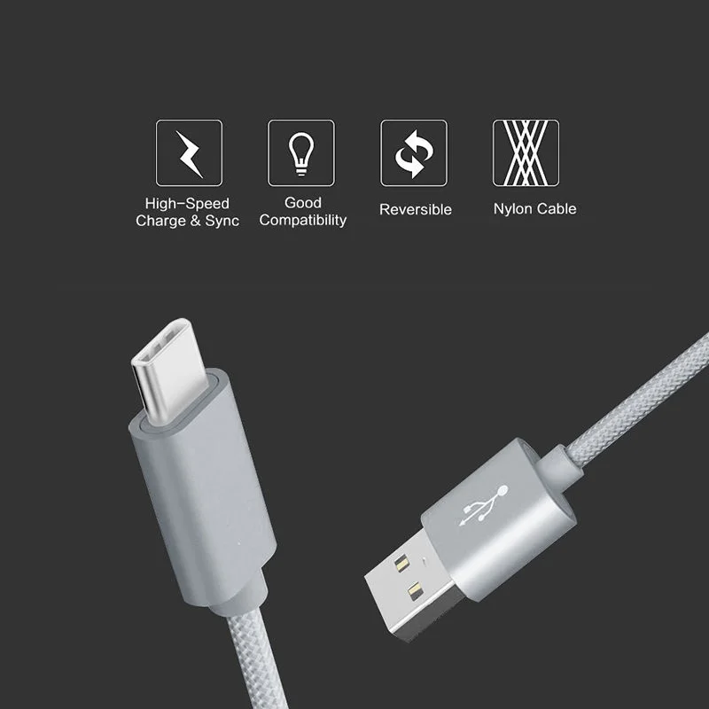 Нейлоновый usb кабель для зарядки и 3 1 Тип C быстрая Зарядное устройство LG Q8 G8 G7 G6 G5