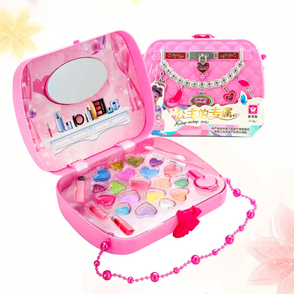 

1 Box Children Cosmetics Set Convenient Kids Cosmetic Suitcase Simulation Girl Makeup Box Set )