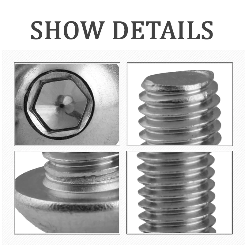500Pcs Screws Nuts Set M3 M4 M5 Stainless Steel Flat Head / Button Hex Socket Cap Bolts Assortment Kit | Обустройство дома