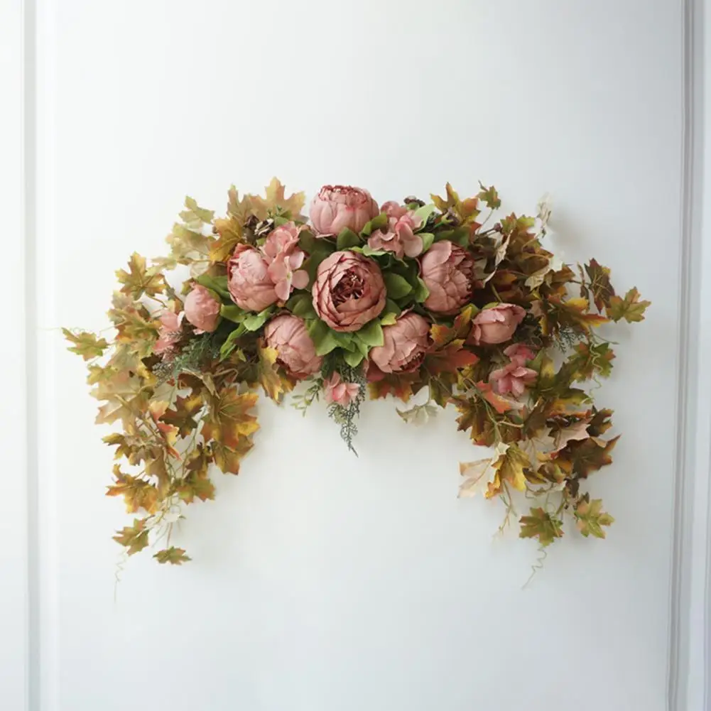 

Floral Swag, Peony Flowers and Eucalyptus Leaves, Front Door L Swag, for Wedding Wall Window Arch Home Garden Decor