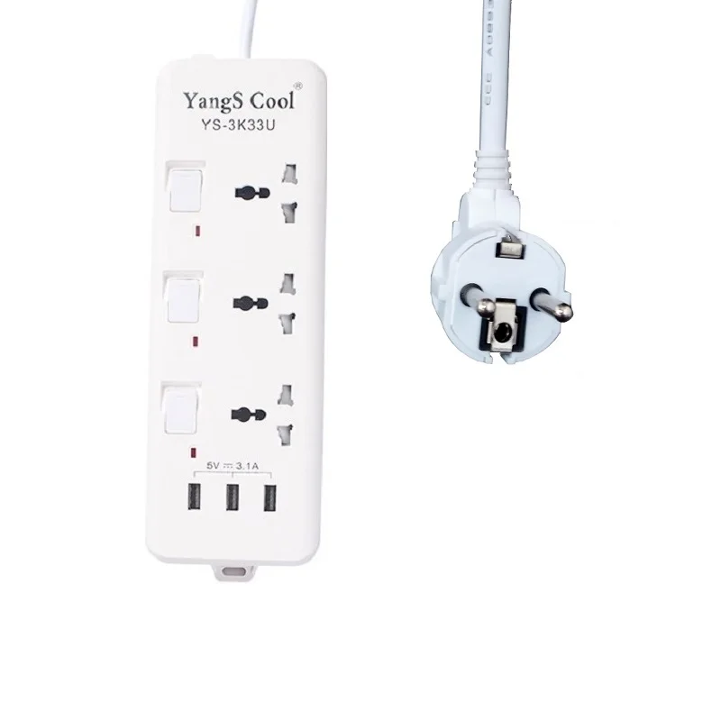 Удлинитель универсальный способ розеток переменного тока 3 USB порта с