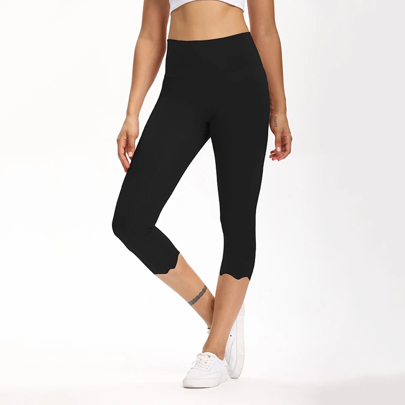 

2021 Летний Лидер продаж телесного цвета впитывает пот абсорбент с высокой талией хип-Up Фитнес плотно обрезанный брюки YK200842