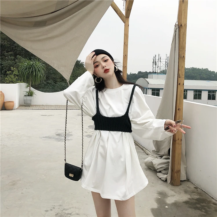 

Two-piece Set New Long Sleeve Women Fashion Brand Casual Oversize T Shirts Autumn Style Ladies Tops Loose Tee Shirt Femme New