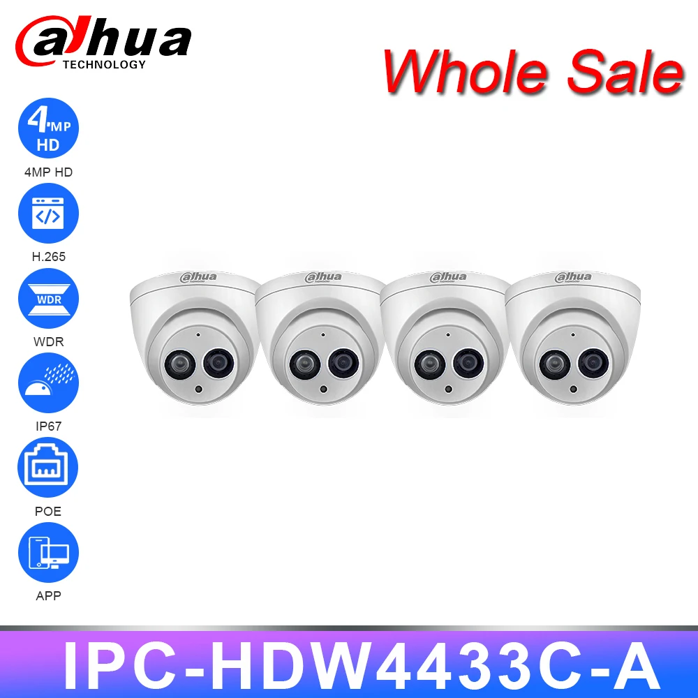 Сетевой видеорегистратор Dahua IP Камера безопасности IPC HDW4433C A 4MP HD PoE ИК