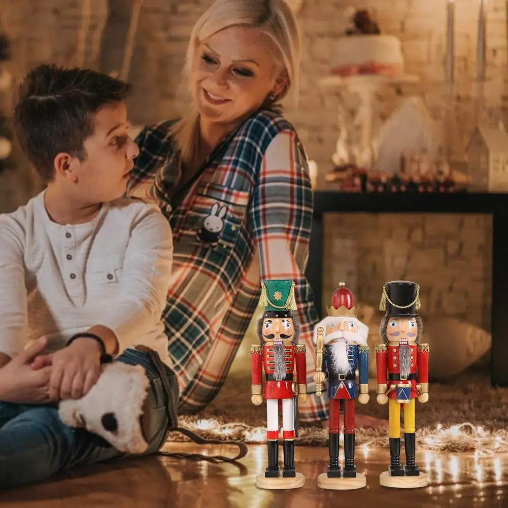 

3pcs 38CM Nutcracker Christmas Puppet Set Powder Nutcracker Puppet Christmas Tree Pendant Dolls Birthday Christmas Gift