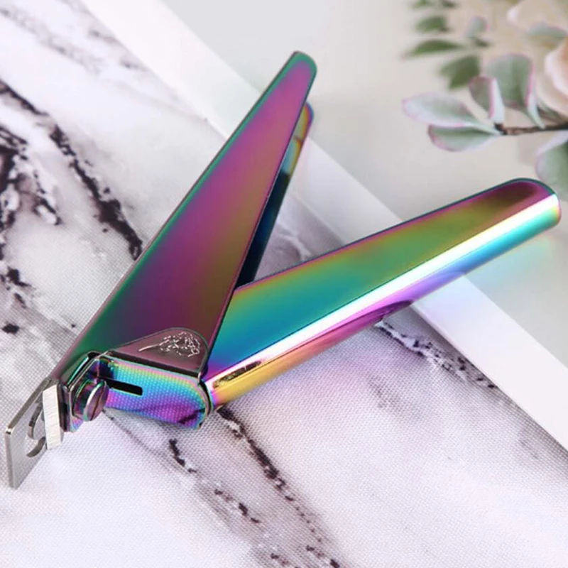 

Rainbow Nail Art Clipper Edge Cutters Fingers Toe Tools Trimmer False Nail Tips Scissor Stainless Steel Nail Manicure Tools