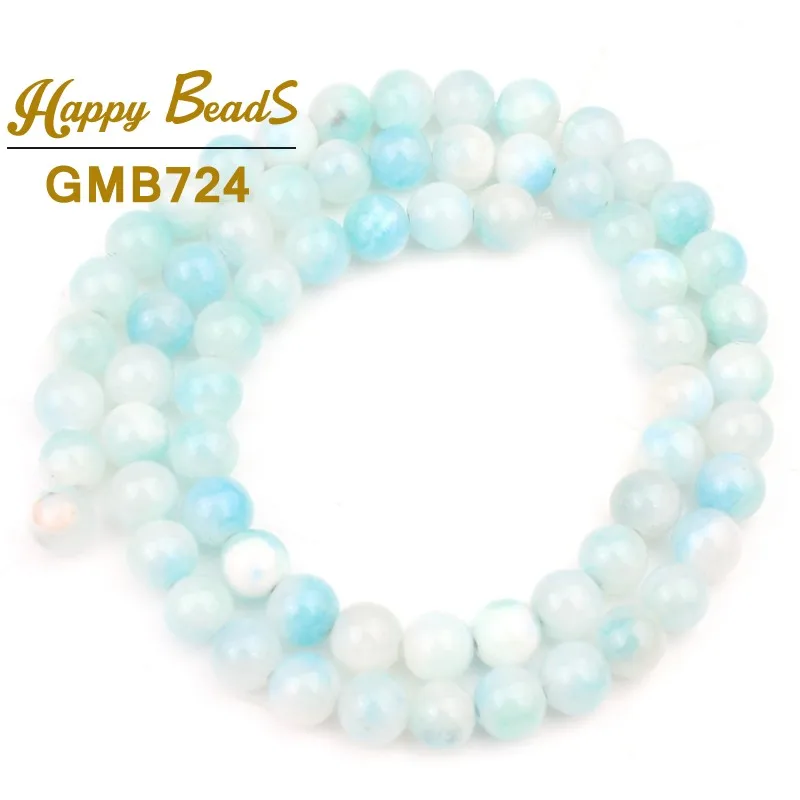 Бусины из нефрита персидские синие круглые бусины россыпью для изготовления