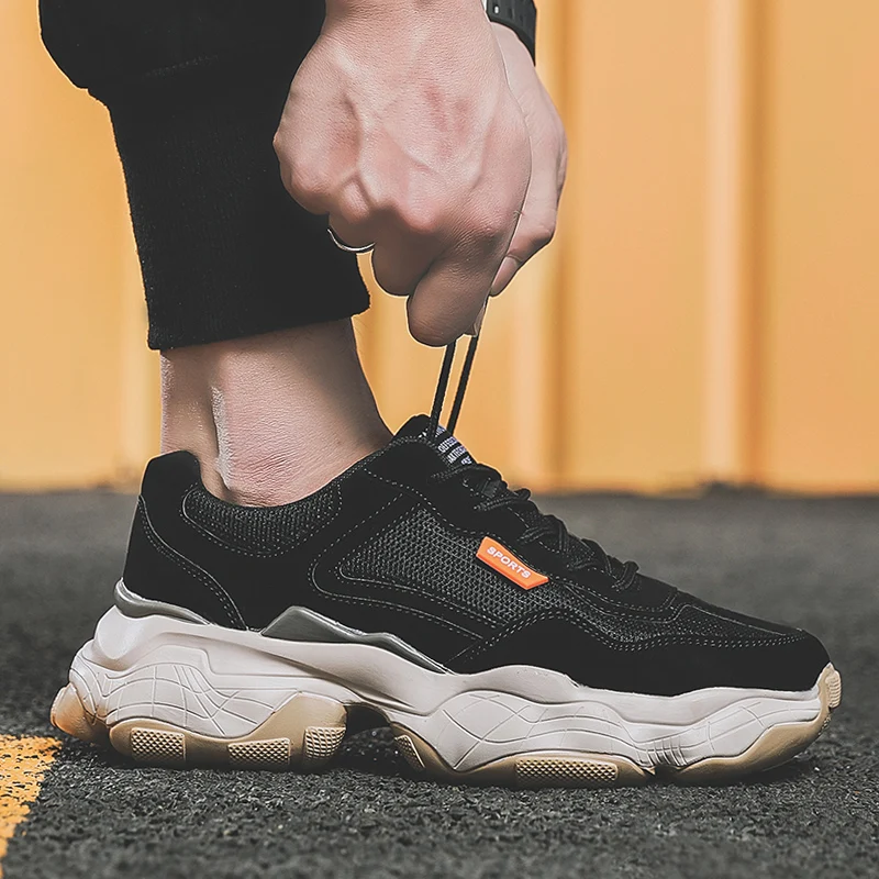 Мужская повседневная обувь дышащие сетчатые черные кроссовки красивые мужские