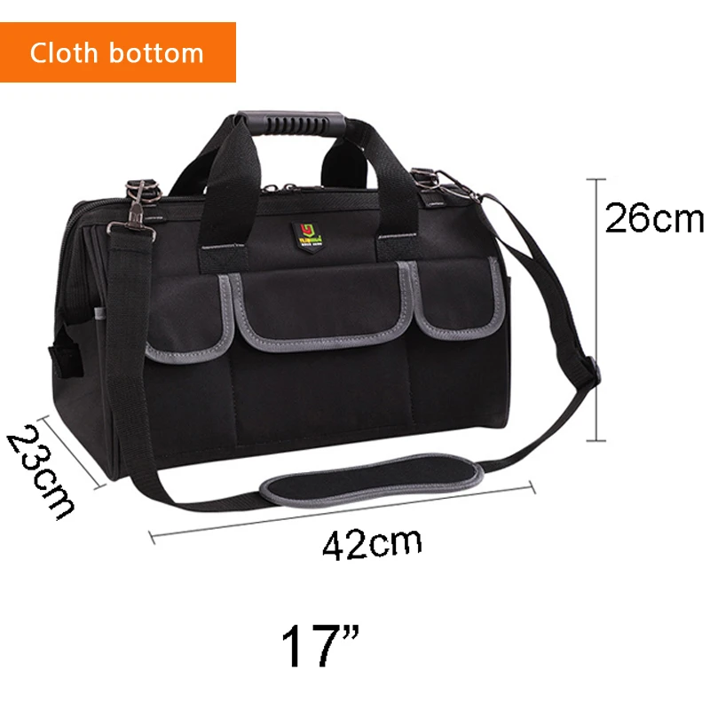 Cloth 17 Inch Большая емкость сумки для инструментов органайзер для металлических изделий Ремень Через Плечо мужские дорожные сумки гаечный ключ инструментарий электрик плотник сумка рюкзак - Цвет: Cloth 17 Inch