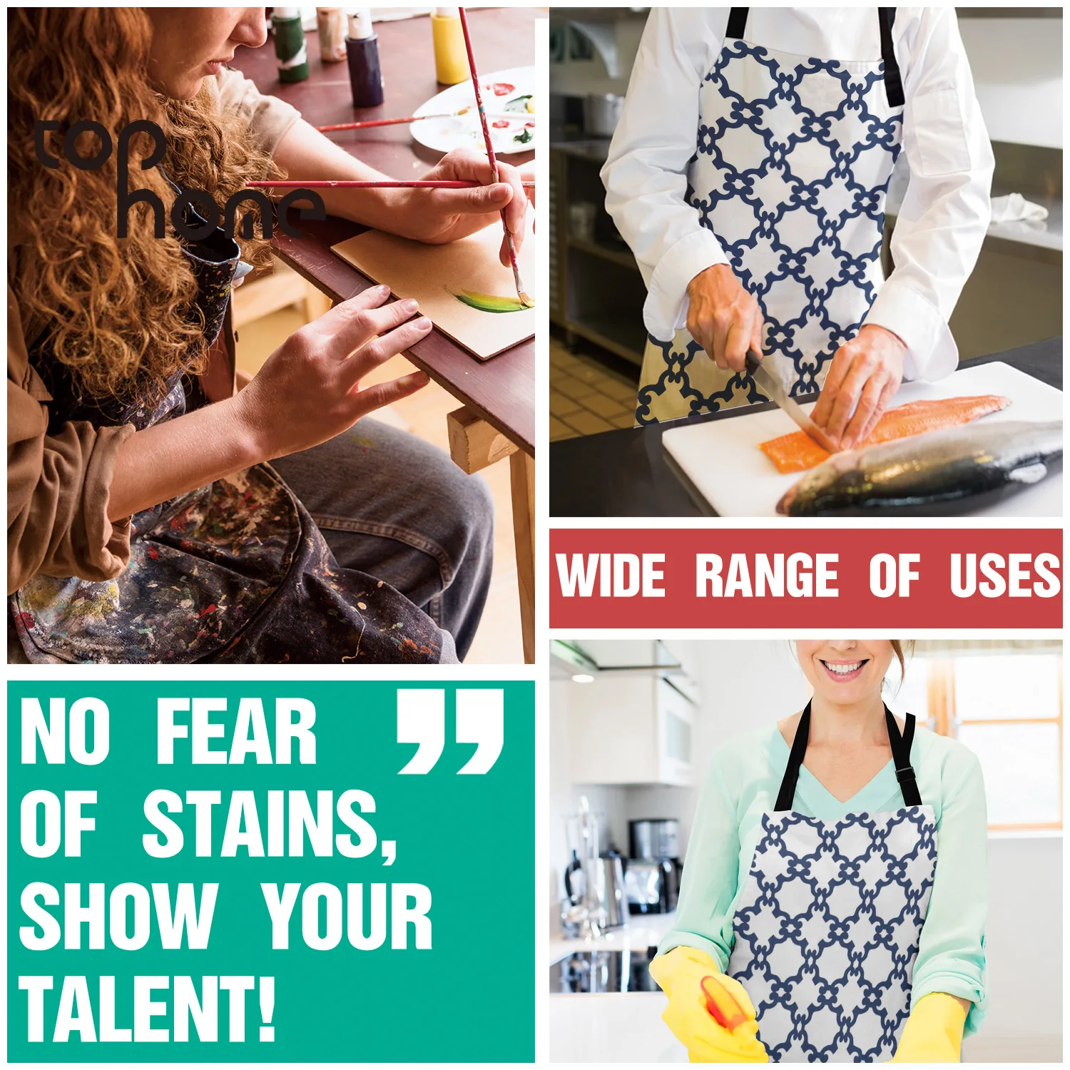 Tophome Кухонный Фартук геометрический абстрактный дизайн синий прочная простота