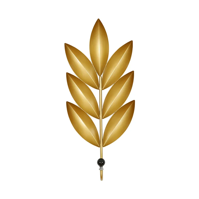 

LIGHT LUXURY PORCH DECORATION HOOK LEAF SHAPE CREATIVE HOOK WALL HANGING WALL DECORATION PERSONALITY FITTING ROOM COAT HOOK