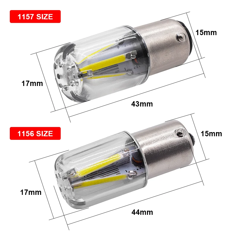 EURS 1pcs 1156 P21W BA15S 1157 BAY15D COB LED Filament Chip Car Brake Lights Auto Reverse Bulb Parking Lamp 12V Red White Yellow |