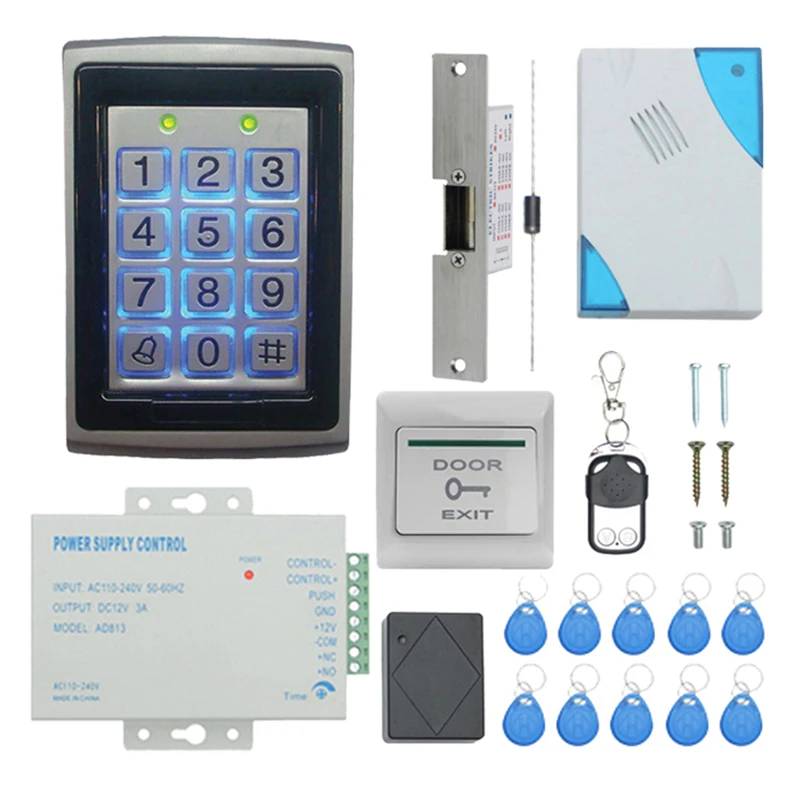 TZF005-04 RFID Клавиатура система контроля доступа Комплект Дверной замок 125 кГц EM