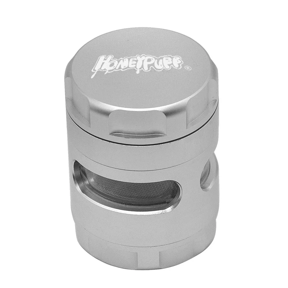 

HONEYPUFF Window Style Herb Grinder 50MM Large 5 Piece Aluminum Grinder With Solid Metal Tobacco Grinder