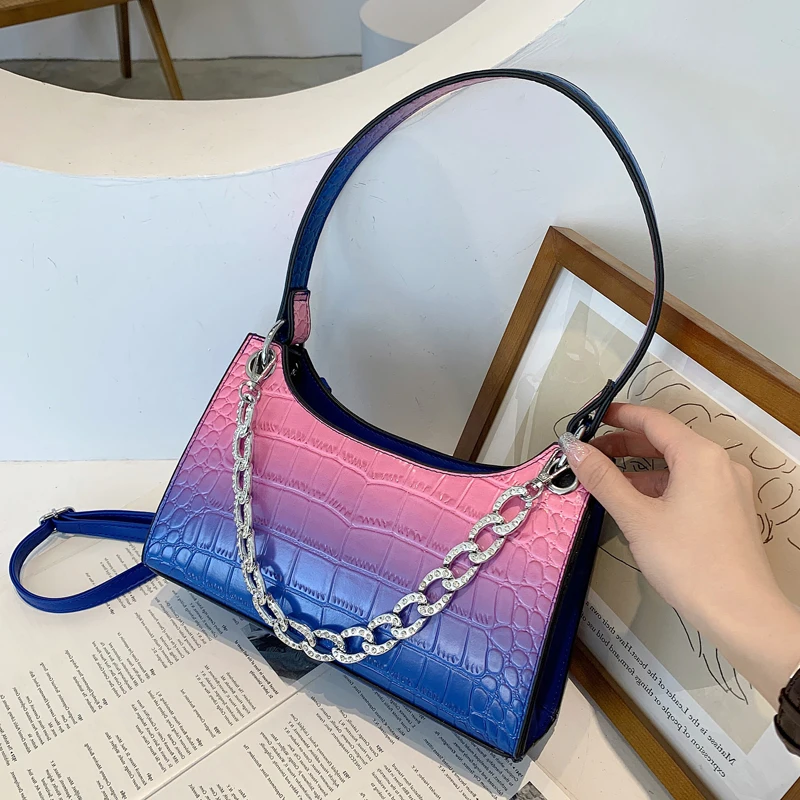 

Simple Underarm Bag Diamond Women's Bag Fashion Shoulder Bags For Women 2021 Chain Summer Casual Purses Handbags Female Totes