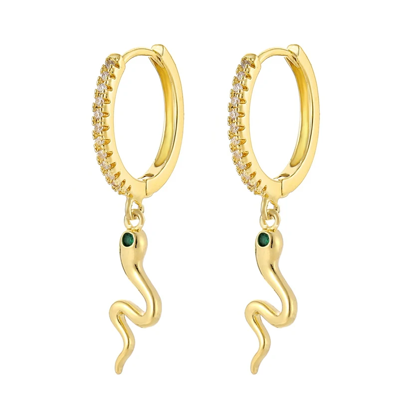 

New Fashion Creative Snake Shape Drop Hoop Earrings Punk Geometric Gold Hoop Earrings For Women Girls Hoops Jewerly Gifts 2021