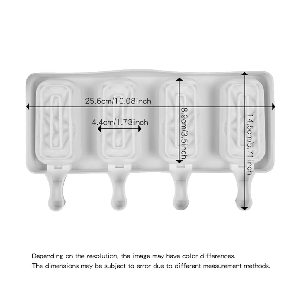 

4 Cavity Diamond Ice Cream Mold Popsicle Silicone Molds DIY Homemade Fruit Juice Dessert Ice Pop Lolly Tray Mould