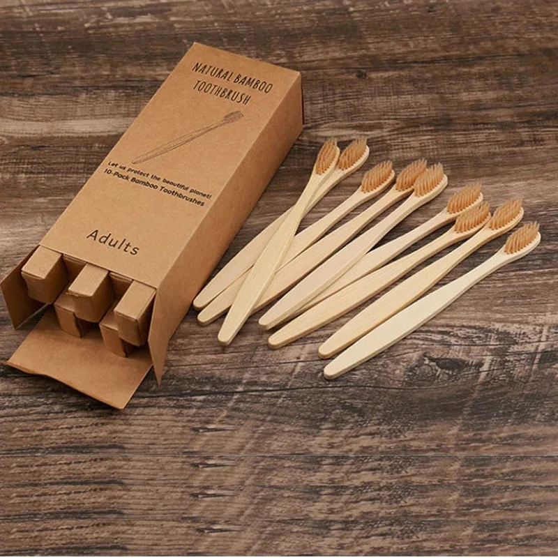 

30 шт. Бамбуковая зубная щетка с мягкой щетиной для взрослых зубная щетка твердая бамбуковая ручка 100% биоразлагаемые экологически чистые продукты