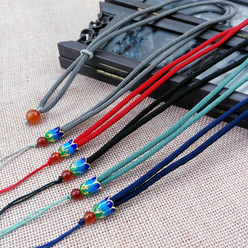 

5 шт. ручное ожерелье с шелковой нитью, шнур с узлом для кулона-мелкий ананас