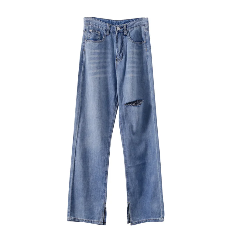 

Summer Chic Ripped Jeans For Women Fashion Wide leg Vintage Japanese Korean High Waist Boyfriend Jeans Pantalones Mujer Vaqueros