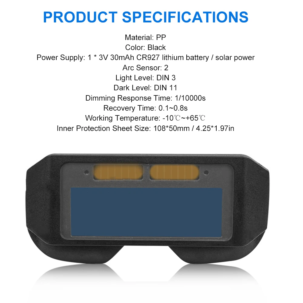 

Solar Variable Light Welder Welding Glasses Welding Antiglare Eye Cover Argon Arc Weld Glasses Utility Welders Welding Tool