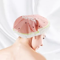 new reusable shower cap cartoon waterproof elastic lovely fruit bath cap women head hair cover bathroom supplies