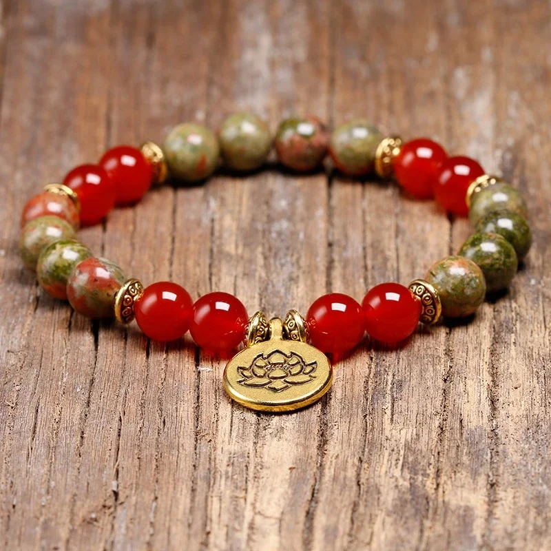 

Natural Tourmaline Onyx Buddhism Buddha Bracelets Lotus Charm Bracelet Mala Yoga Spiritual Jewelry For Women Gift Drop Shipping