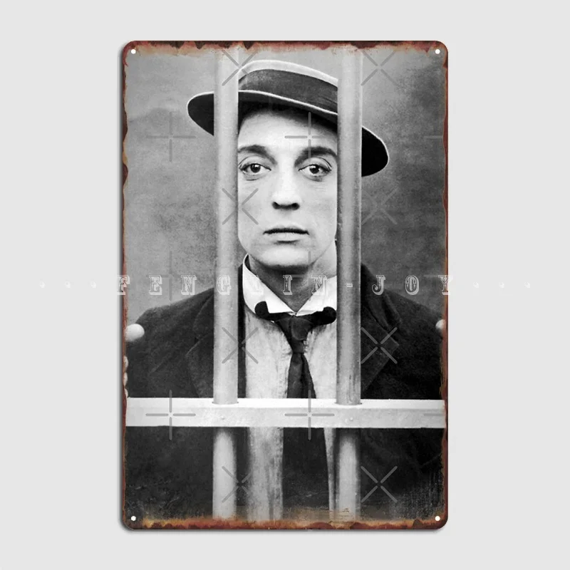 Buster Keaton Police Bw винтажный D17 металлический постер табличка панно для клуба дизайн