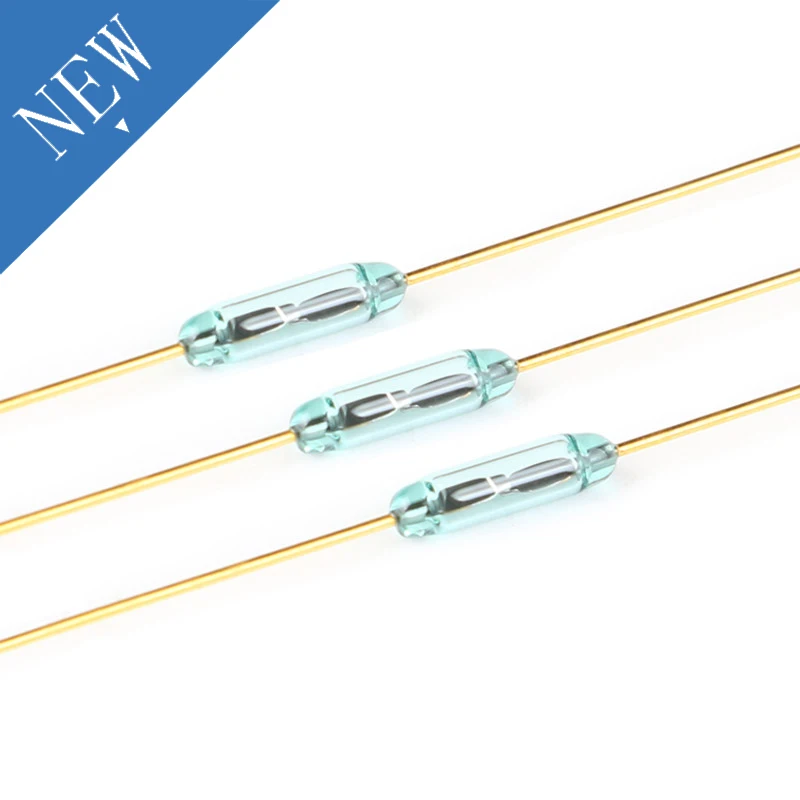 

10pcs Reed Switch 2*14mm 2x14mm Magnetic Control Switch Green Glass Reed Switches Glass Normally Open Contact Sensor NO