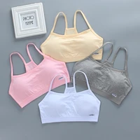 girls cotton puberty bra with chest pad training kids lingerie sport tops breathable underwear teens double deck bras 15 25y