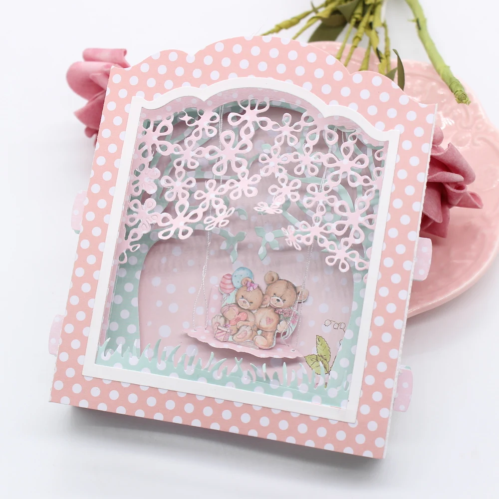 

KSCRAFT 3D Garden Diorama Box Card Metal Cutting Dies Stencils for DIY Scrapbooking Decorative Embossing DIY Paper Cards