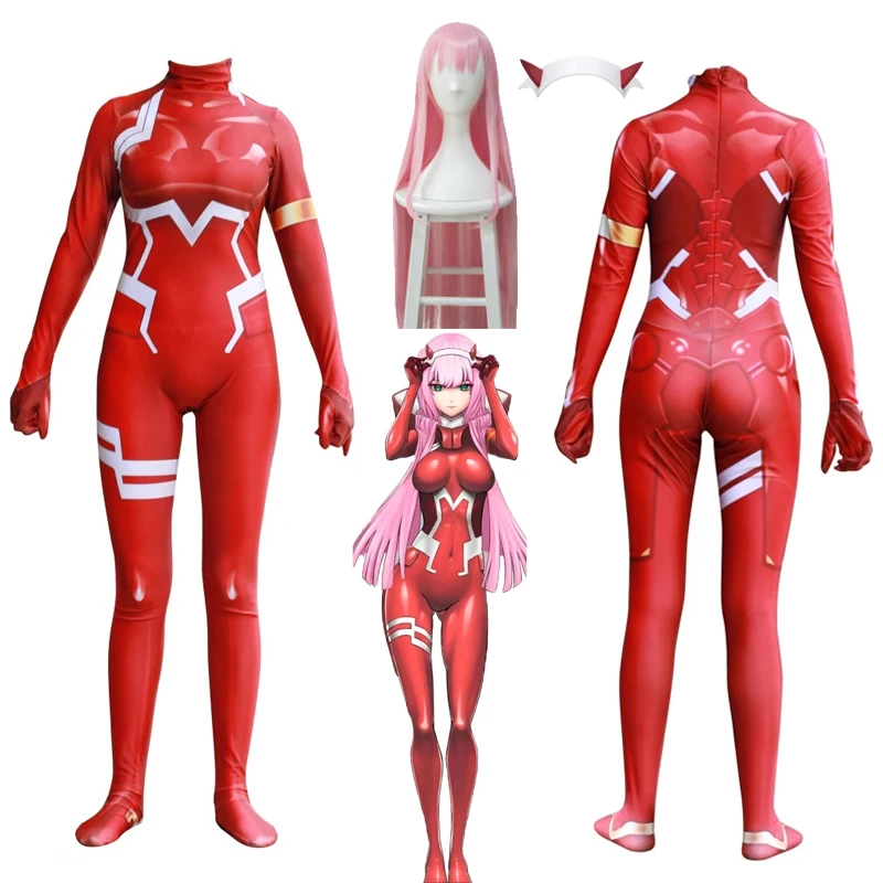 

Комбинезон Zero Two Darling in the Franxx для косплея в стиле аниме D Go, комбинезон с 3D-принтом, Комбинезон Зентаи, боди, парик, костюм на Хэллоуин