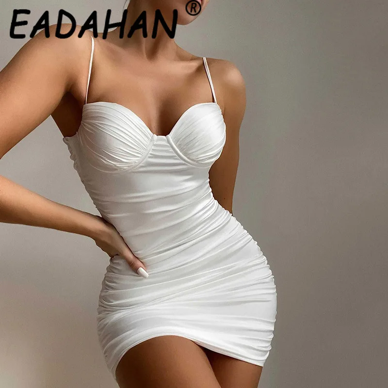 Eadahan 2021 модное сексуальное плиссированное платье на лямках груди летний сезон