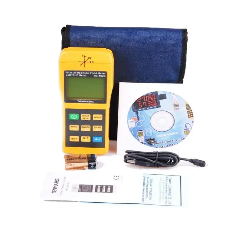 

TM-192 3-Axis Electromagnetic Radiation Detectors Magnetic Field Meter Extremely Low Frequency (ELF) of 30 to 2000Hz