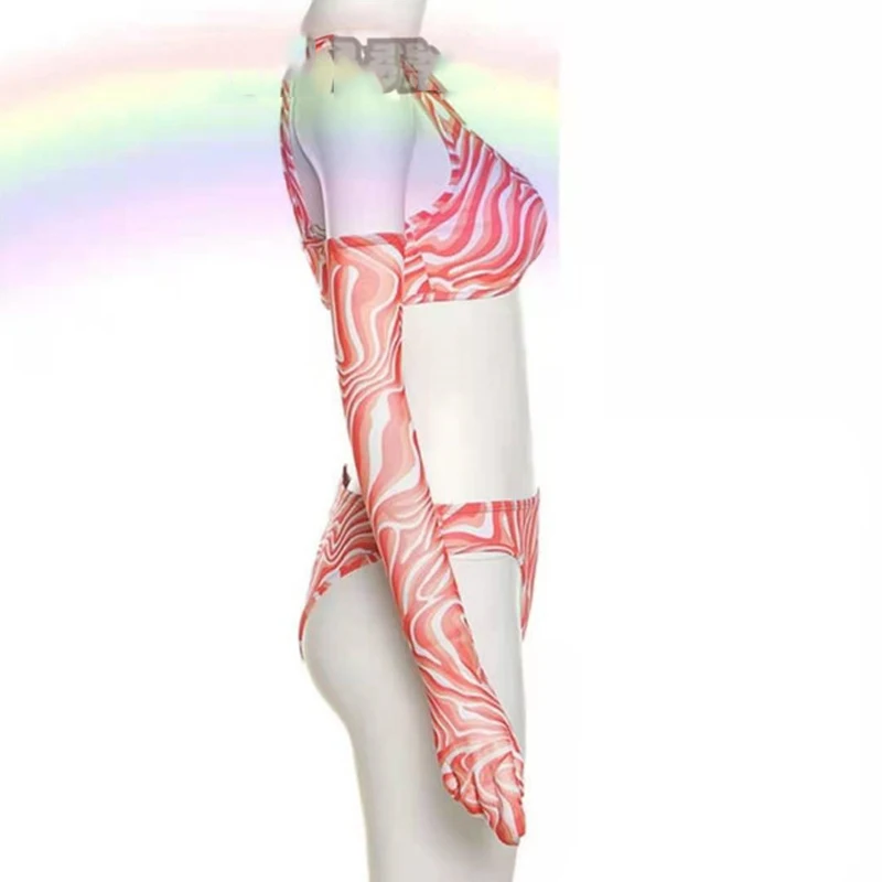 

Pole Dancing Clothes Red Striped Bikini Sexy Suit Nightclub Dj Ds Stage Gogo Dancer Performance Clothing Rave Outfits DWY5880