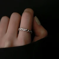 original silver color hollow heart rings handwork manual weave heart ring for girl women fashion jewelry