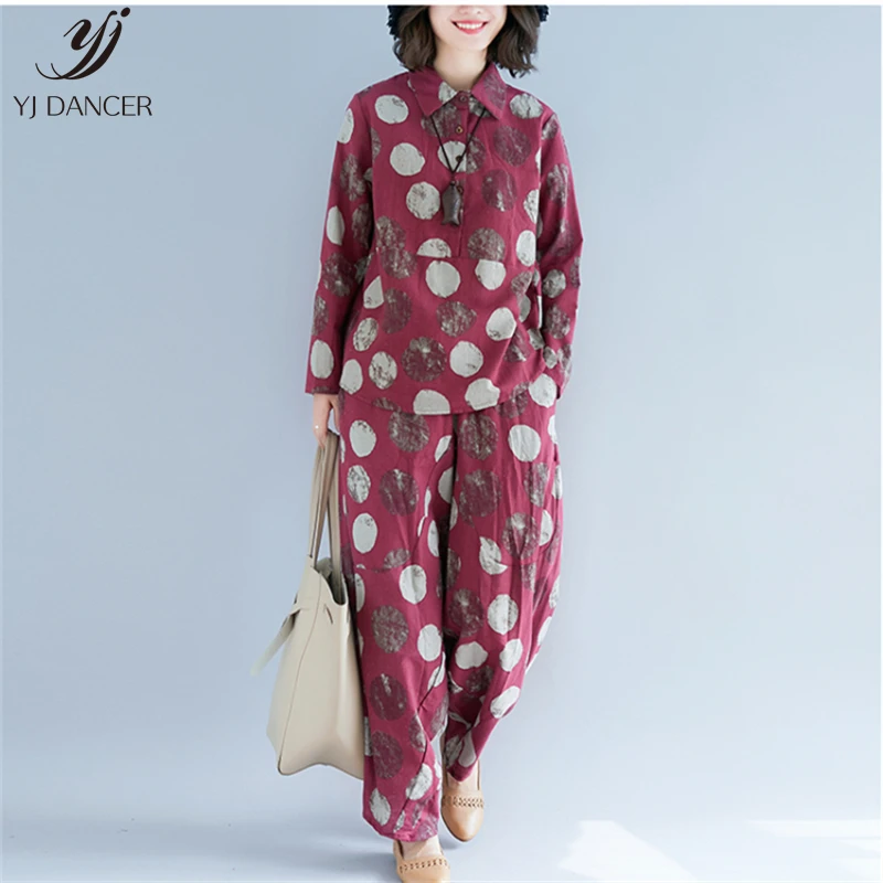 Брюки султанки из хлопка и льна свободные штаны в ретро стиле с принтом 2