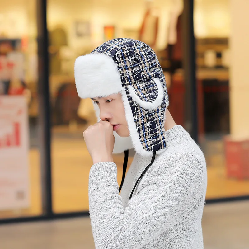 Зимние головные уборы для мужчин и женщин рождественские бини шапка с наушниками